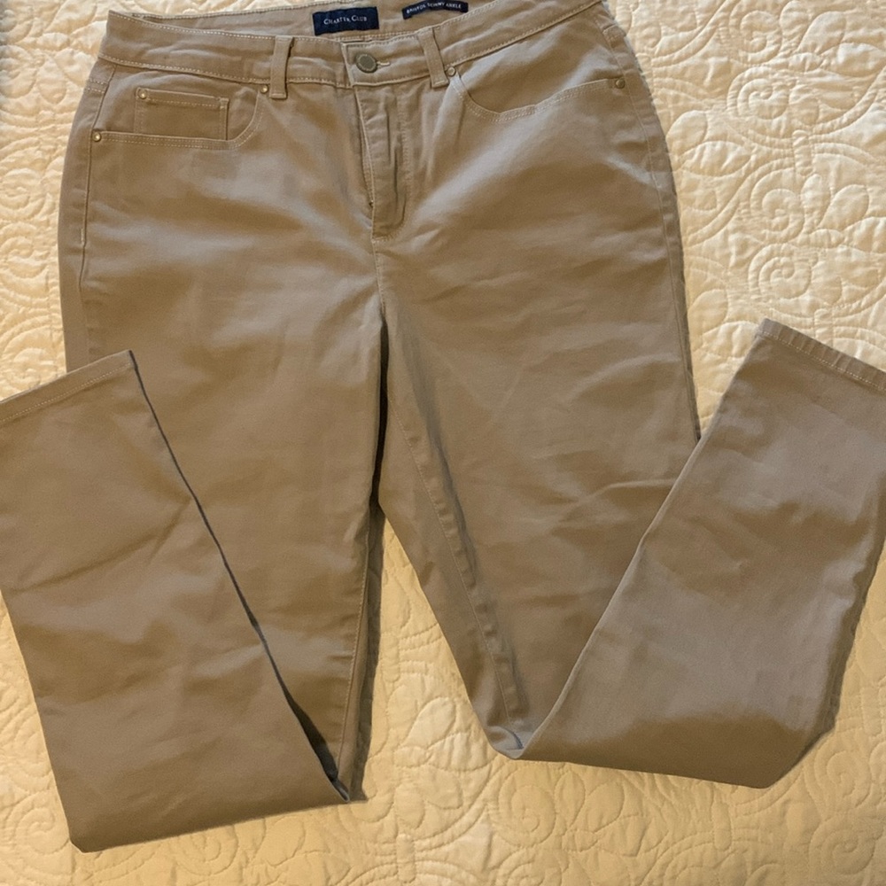 Charter Club Slim ankle tan jeans size 8 NWOT